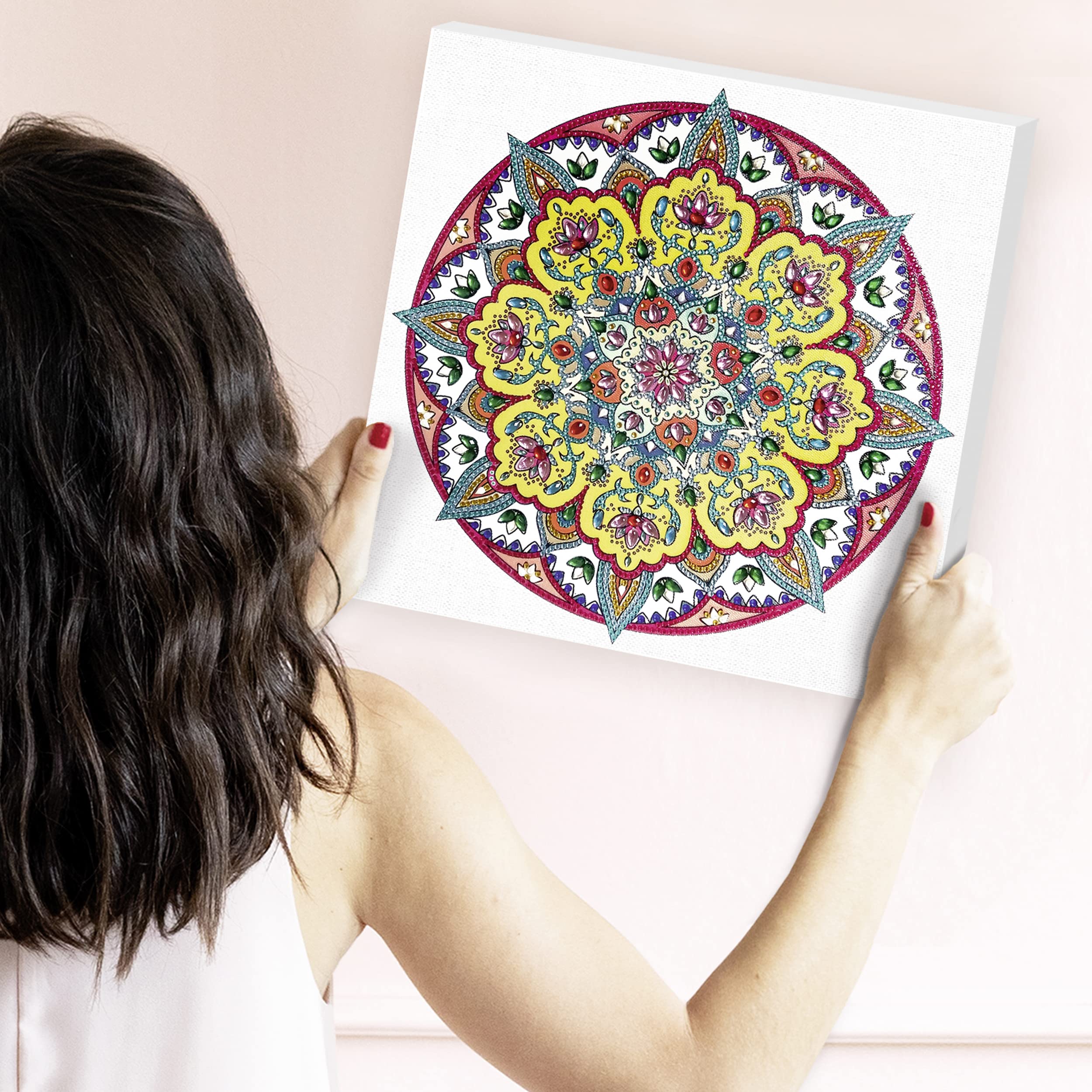 Ursus Diamond Painting Mandala Multicolor | Kit De Pintura De Diamantes Con Lienzo 30x30 | Creatividad Y Motricidad Fina Pintura De Diamantes Mandala