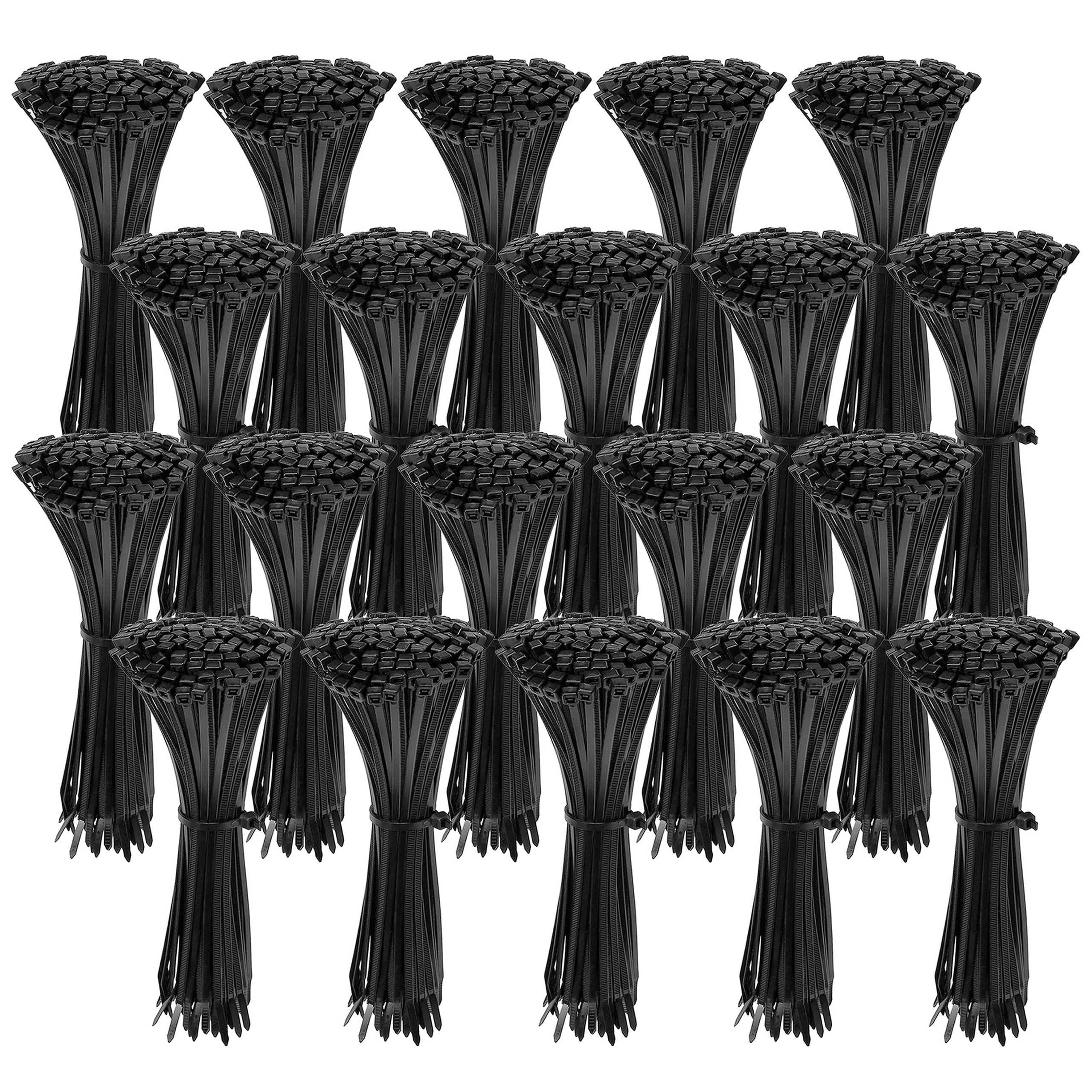 Bridas de plástico de poliamida, Bridas negras para cables, anchura 4,8 mm (370x4,8 mm- 2000 piezas)