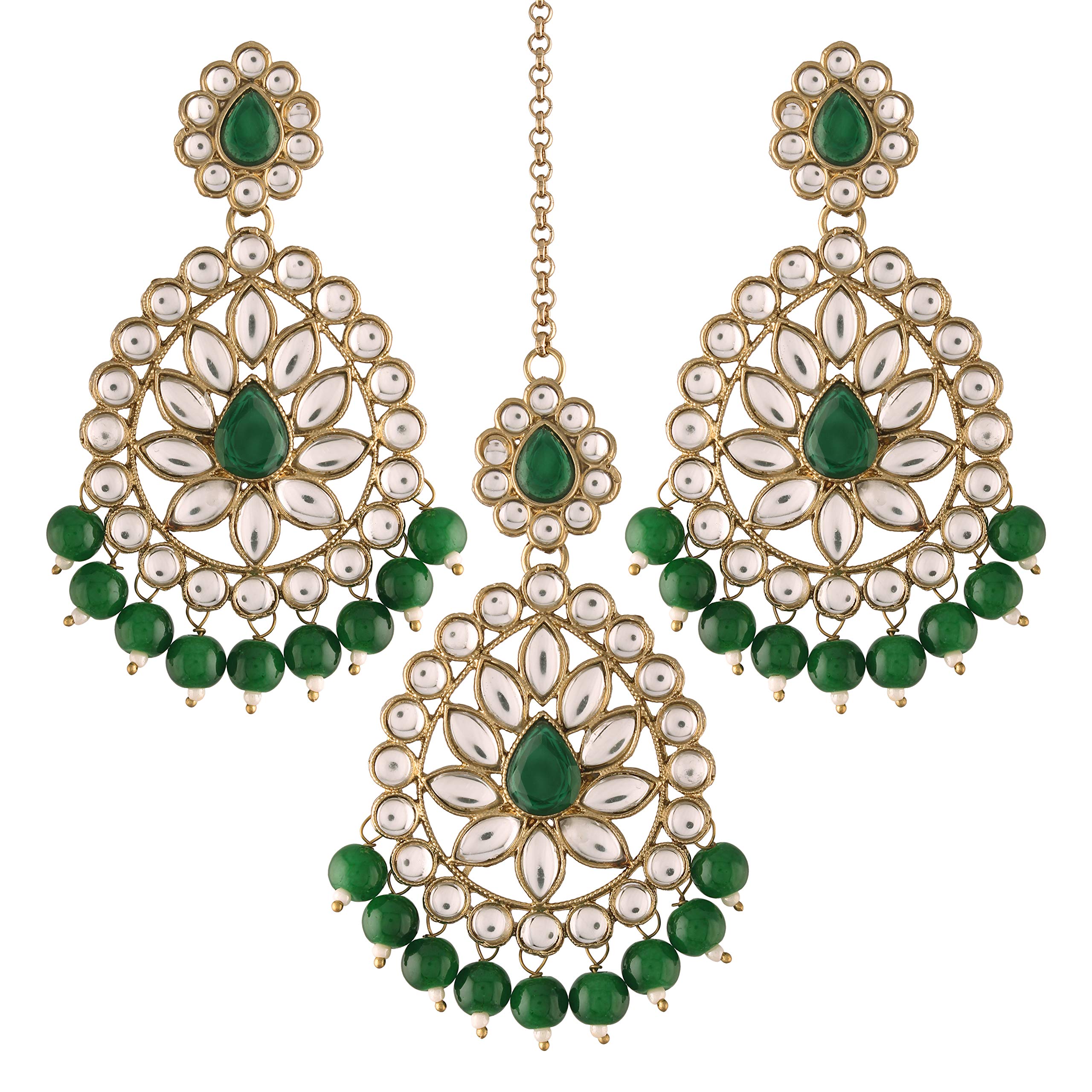 I Jewels Gold Plated with Stunning Antique Finish Traditional Kundan & Faux Pearl Big Chandbali Bridal Earrings with Maang Tikka Set for Women/Girls (TE2801G) (B08JLQ6QFP) Amazon Price History, Amazon Price Tracker