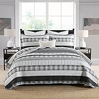 Vista 31 de Juego de ropa de cama con colcha Homzard tamaño individual - Juego de edredón 100% algodón, colcha de cama gris y azul para la cama, ropa de cama