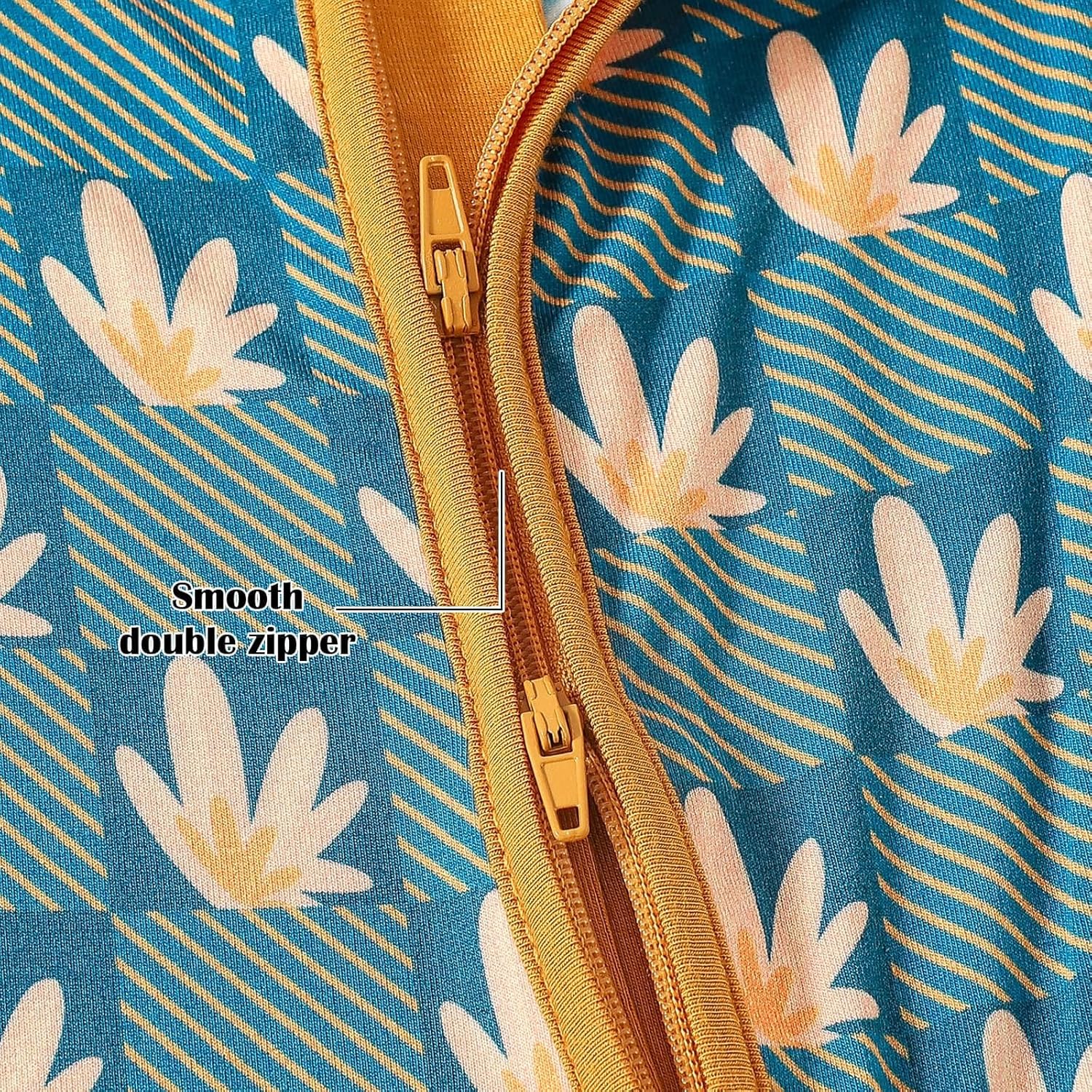 OPAWO Bamboo Baby Pajamas 3 Pack, Double Zipper Bamboo Sleepers for Baby Boy Girl Romper, Toddler Summer Clothes Outfit 0-24M - Image 6