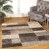 Vista 29 de Superior Alfombra de pasillo para interiores, respaldo de yute, decoración moderna de patchwork geométrico para dormitorio, oficina, sala de estar