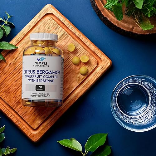 Miniatura 7 de Suplemento de extracto de bergamota cítrica prémium con gomitas de berberina - 500 mg, 60 gomitas