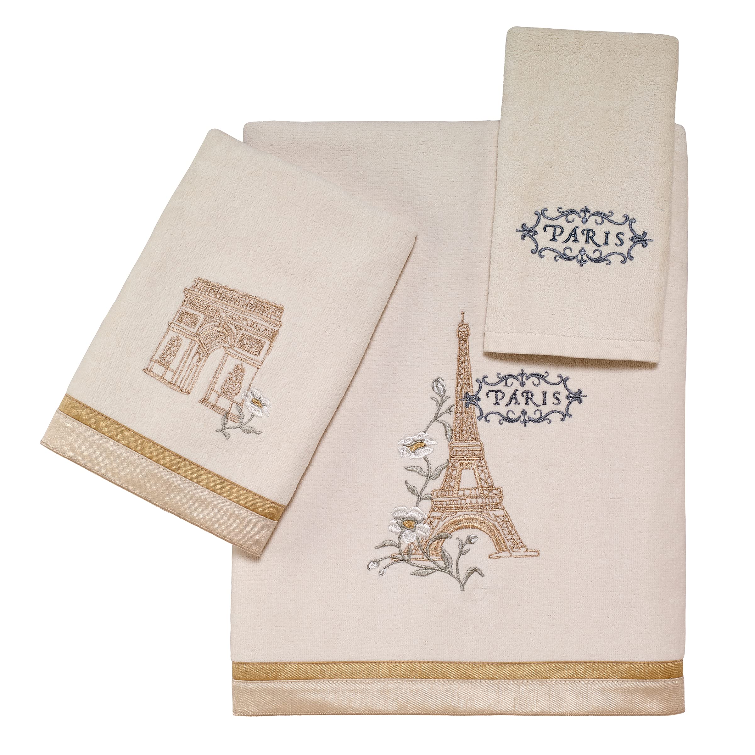 Avanti Linens - Bath Towel, Soft & Absorbent Cotton Towel (Paris Botanique Collection, Ivory) 50.00