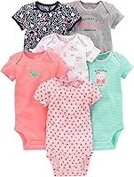 Vista 9 de Simple Joys by Carter's Paquete de 6 mamelucos de manga corta para bebé niña