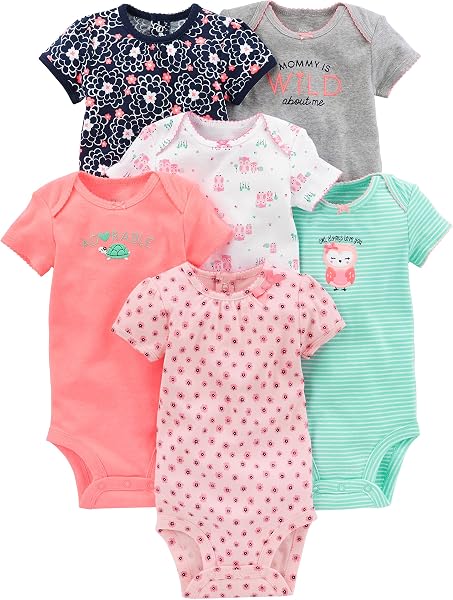 Simple Joys by Carter's 6-Pack Short-Sleeve Bodysuit Body Bébé Fille (Lot de 6) - 1