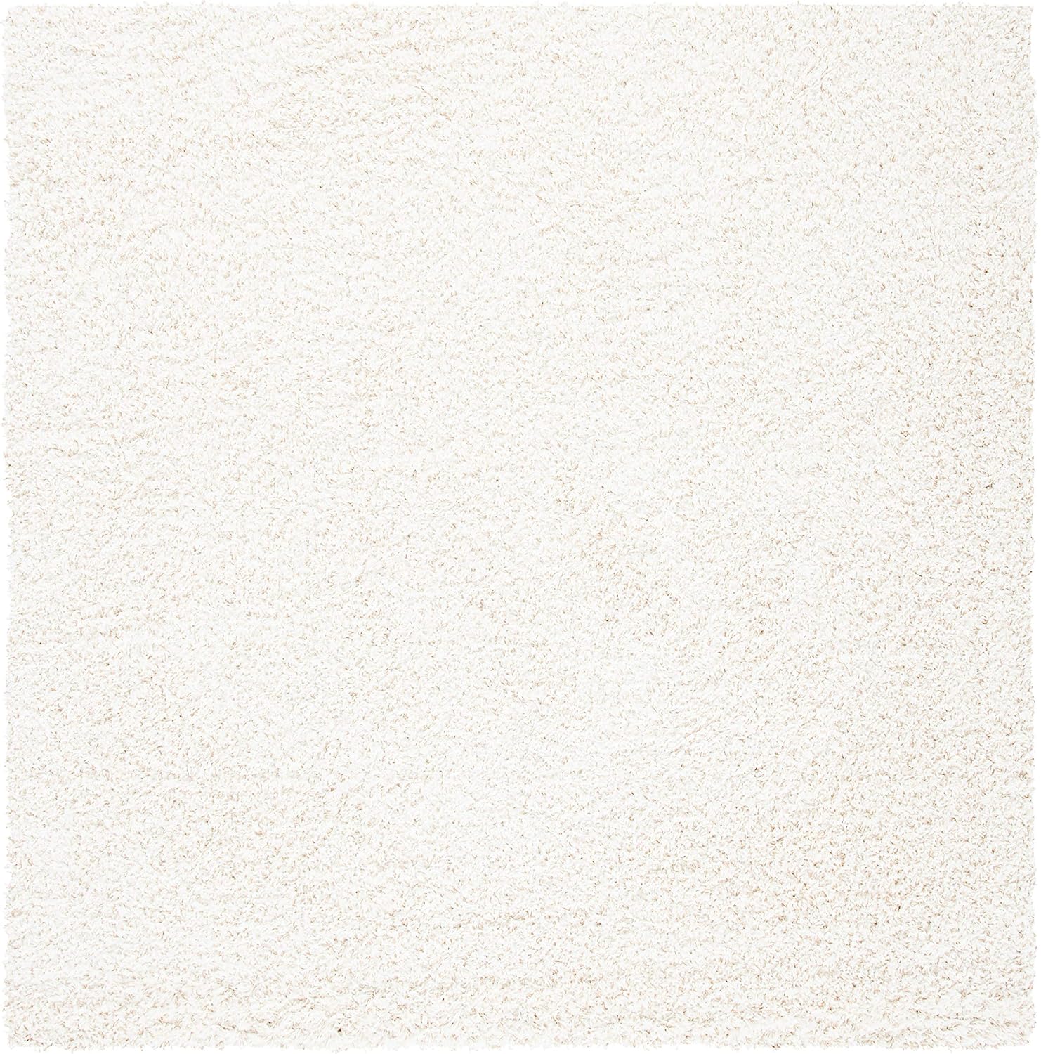 SAFAVIEH Venus Shag Collection Area Rug - 6'7" Square, Ivory, Solid Design, Non-Shedding & Easy Care, 1.8-inch Thick Ideal for High Traffic Areas in Living Room, Bedroom (VNS520A)