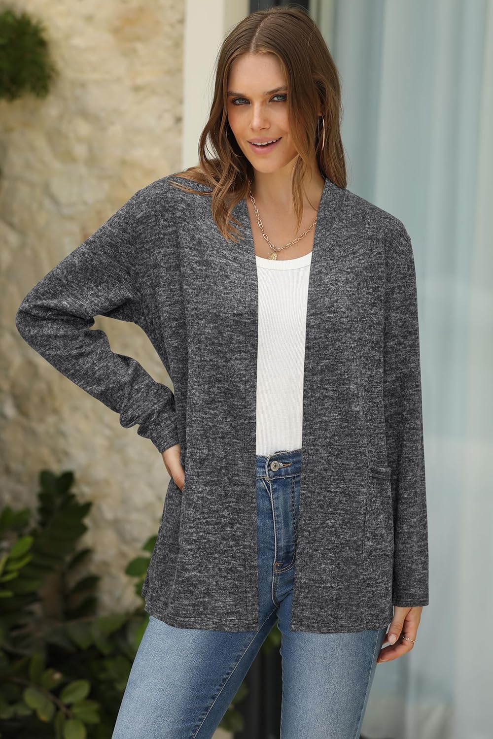 ULTRANICE Cardigan Sweaters Womens Fashion 2025 Spring Lightweight Long Sleeve Casual Tops Clothes Outfits with Pockets - Image 3