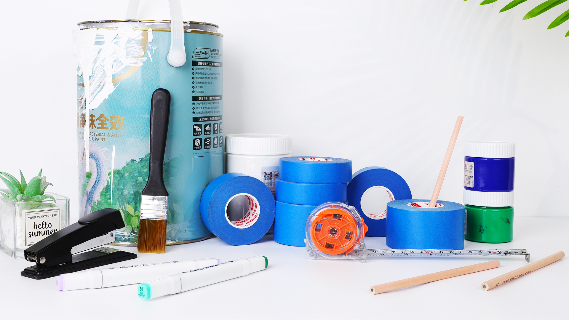Image of 8 Rolls Blue Painters Tape 2inch Wide Painters Tape Bulk Blue Masking Tape for Wall Painting Edge Treatment DIY Crafts Packaging, 1.89IN x 55Yd x 8 Rolls