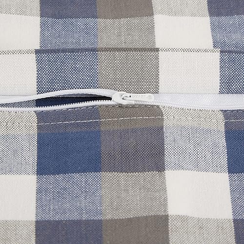 Miniatura 3 de DII Colección de fundas de almohada decorativas cuadradas, 18 x 18 pulgadas, azul francés tricolor, 4 piezas