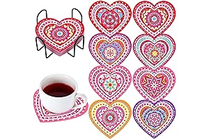 Purpeak Valentine's Day Coasters: Diamond Painting Gifts for Loved Ones
