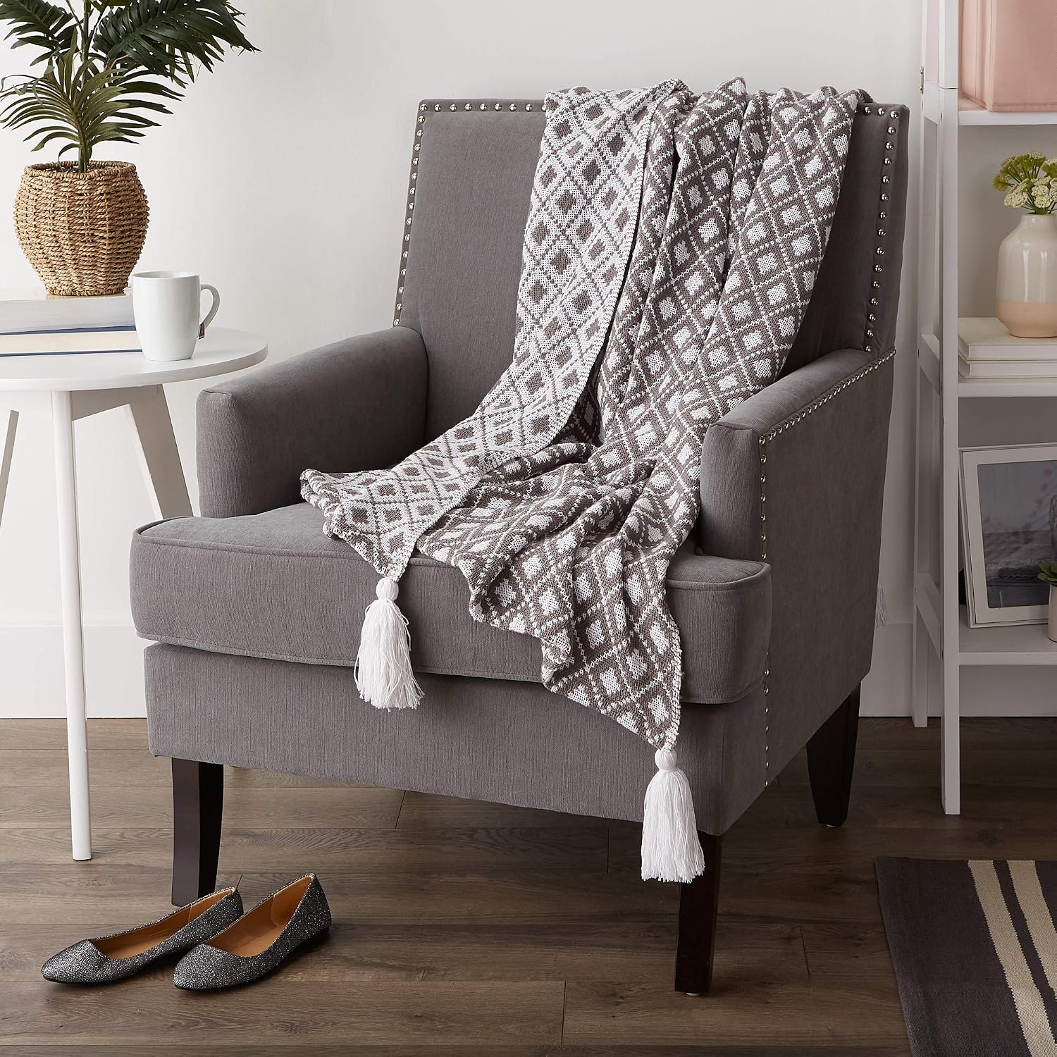 DII Gray Diamond Lattice Throw, 50x60 image 4