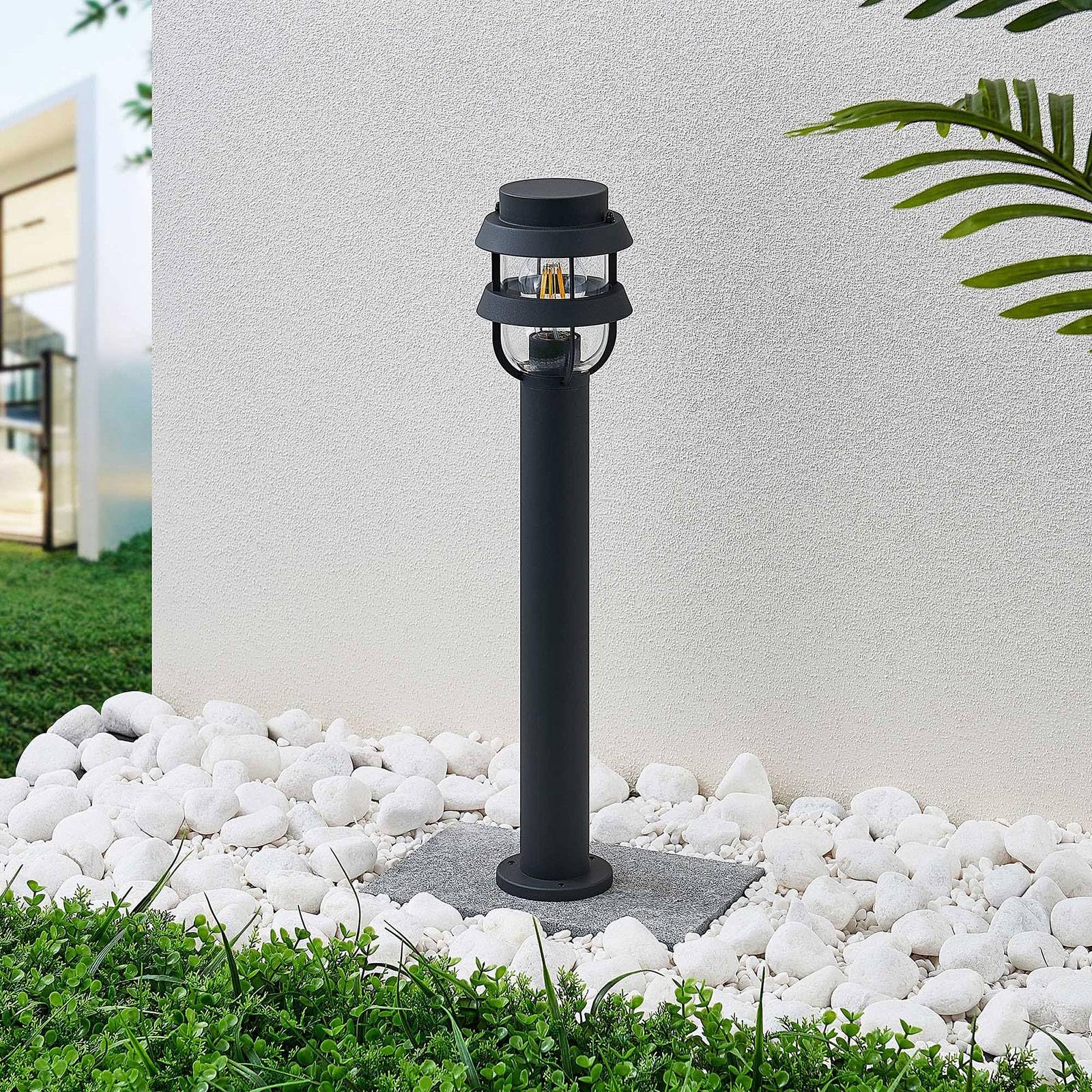 Lindby Lampada da esterni dimmerabile (Moderno) colore Nero, in Alluminio lampioncino paletto luminoso lampada viale lampione