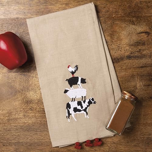 Miniatura 5 de Primitives by Kathy Toalla de cocina de algodón blanco y negro para decoración del hogar, cuadrada, 28 pulgadas, cocina cerrada