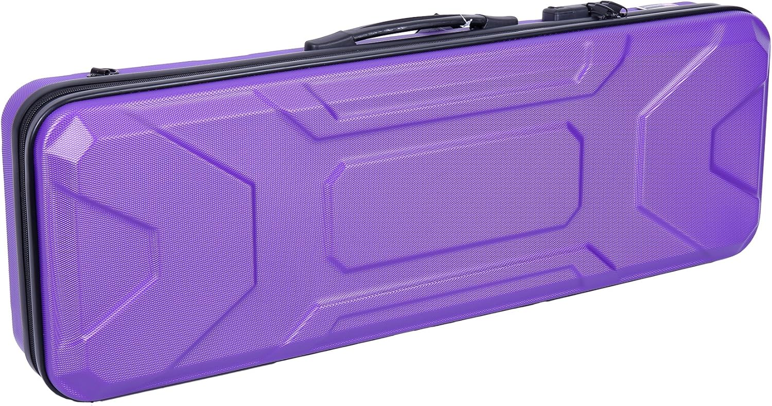Crossrock CRA400VFPU 4/4 Full Size Violin Case, Zippered ABS Molded Backpack Style in Purple