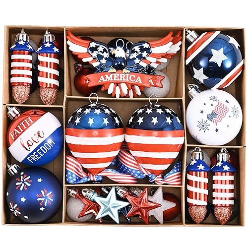 4th of July Tree Decorations for Patriotic Memorial Day Eagle