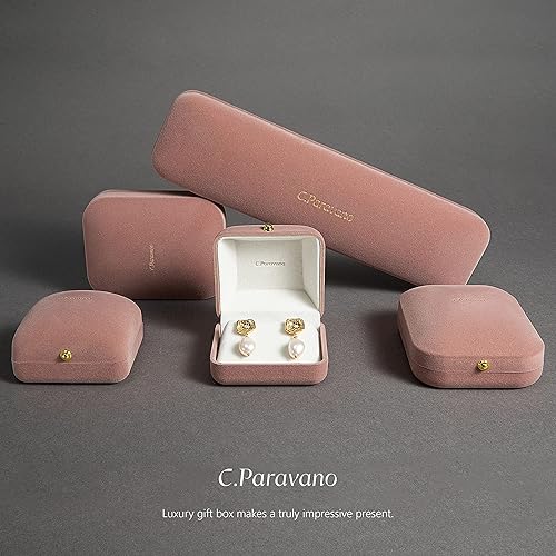 Miniatura 5 de C.Paravano Aretes colgantes de oro Aretes colgantes de oro perla Pendientes de boda de oro Aretes chapados en oro de 18 quilates para mujer