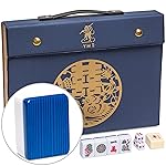 Yellow Mountain Imports Royal Azure Chinese Mahjong Set with 146 Medium Tiles and Blue Vinyl Case - for Chinese Style Gameplay Only []