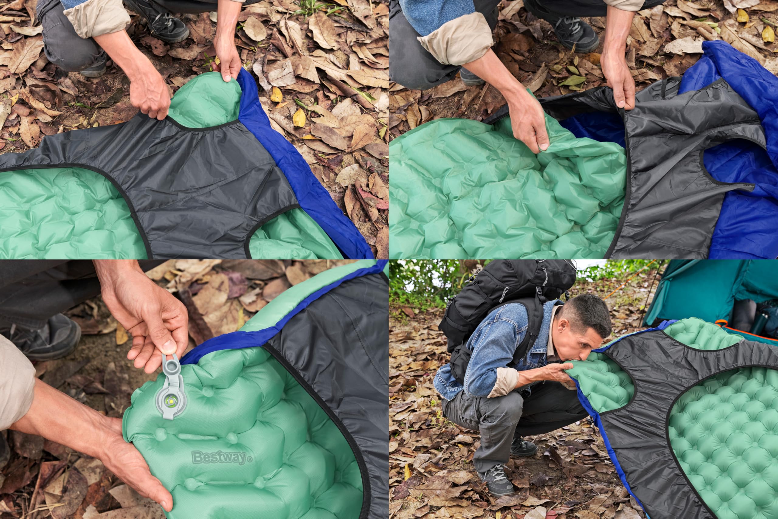 Bestway 2-in-1-Schlafsack Wanderlite mit integrierbarer, aufblasbarer Isomatte 203 x 75 x 9 cm