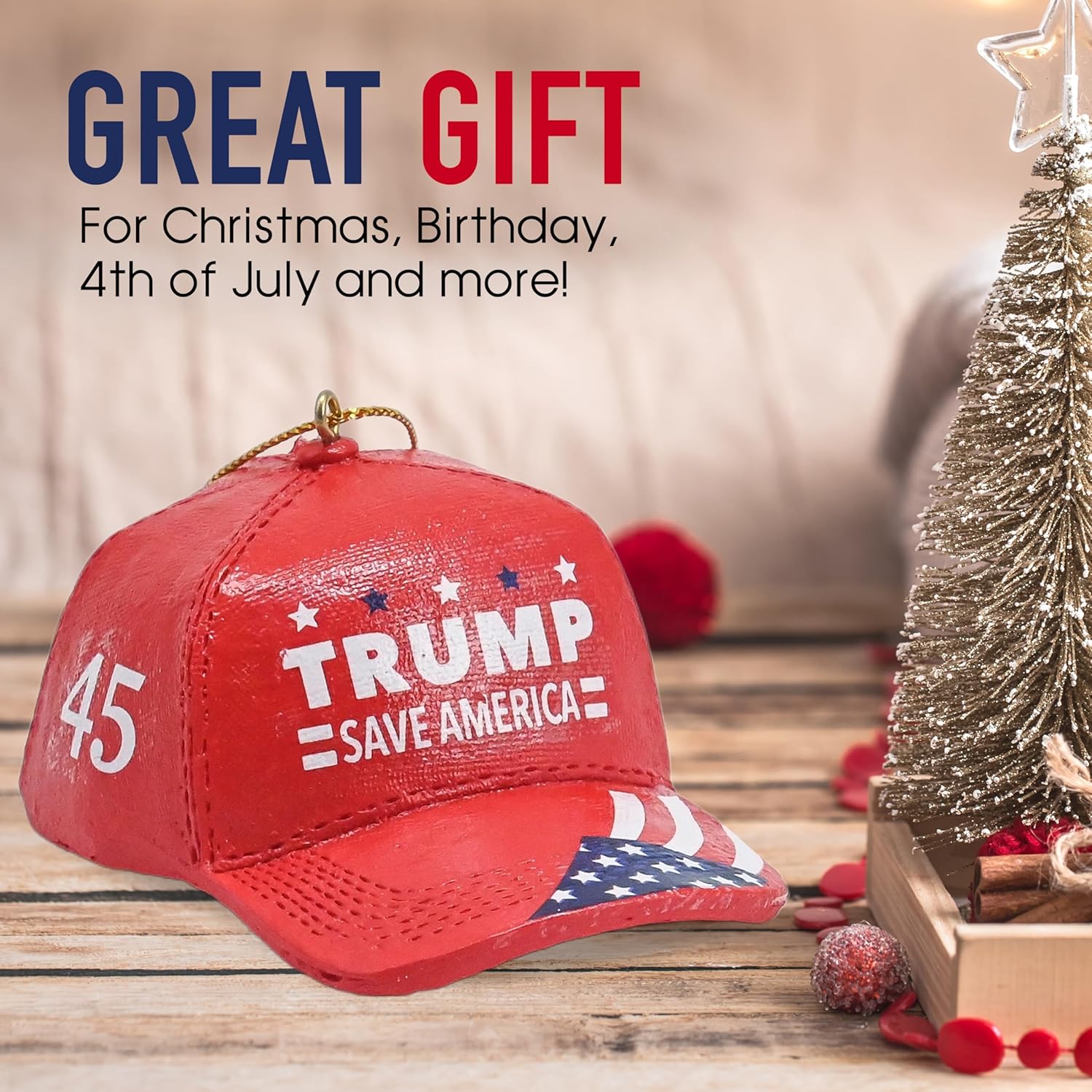 Kurt Adler 3.6" Save America President Trump Christmas Ornament - Image 7