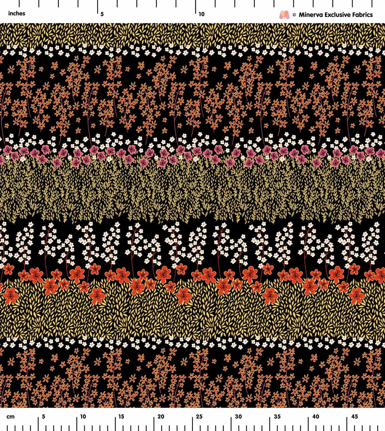 Minerva Tela exclusiva Summer Solitude con estampado de flores POD para confección de vestimenta/confección, por metro