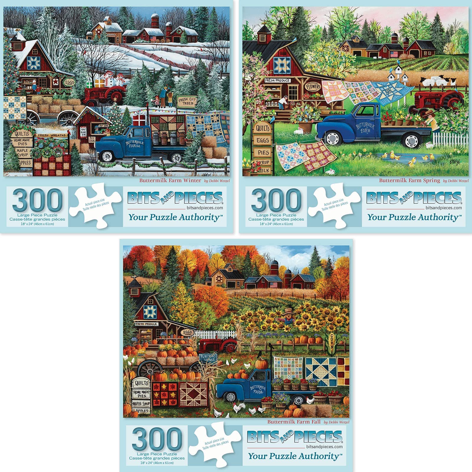 Bits And Pieces 300-Piece Jigsaw Puzzle - "Home Grown" Farm Scene, 46x61 Cm, By John Sloane