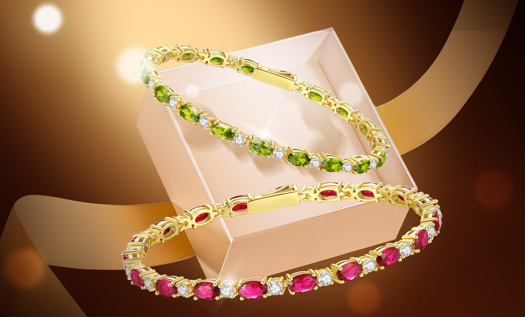 Amazon.co.jp: FANCIME テニス ブレスレット レディース 幅4mm 1月