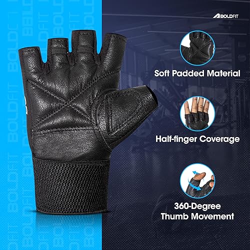 Miniatura 3 de Boldfit Gym Gloves for Men & Women with Wrist Support Accessories for Weightlifting, Training, Exercise, Cycling Gloves, Bike Riding Gloves