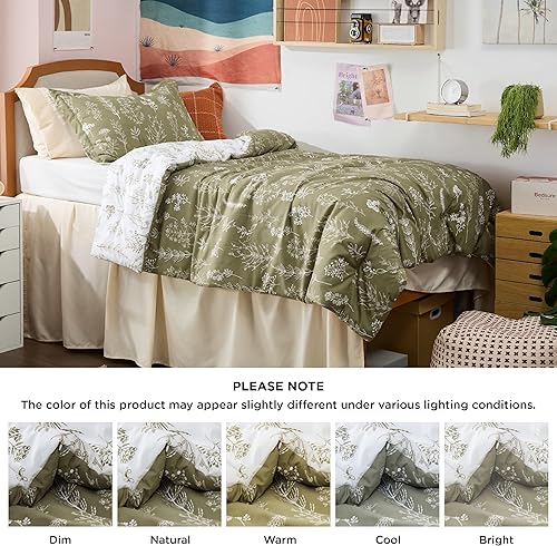 Miniatura 7 de Bedsure - Juego de edredón tamaño individualindividual XL, 2 piezas, bonito, con estampado floral, 1 suave edredón reversible con diseño botánico de