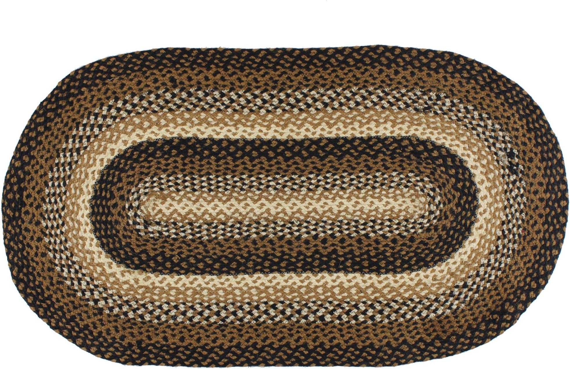 IHF Rugs Stallion 20"x30" Oval Braided Rug,Beige