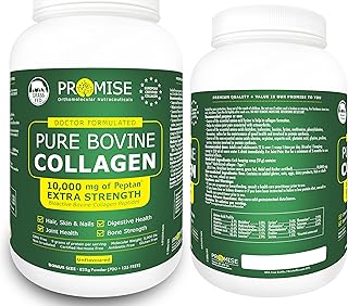 Promise Pure Bovine Grass-Fed Collagen Peptides Powder with Hydrolyzed Collagen – Unflavored, Non-GMO, Gluten-Free, Supports Healthy Skin, Hair, Bones & Joints – 525 grams