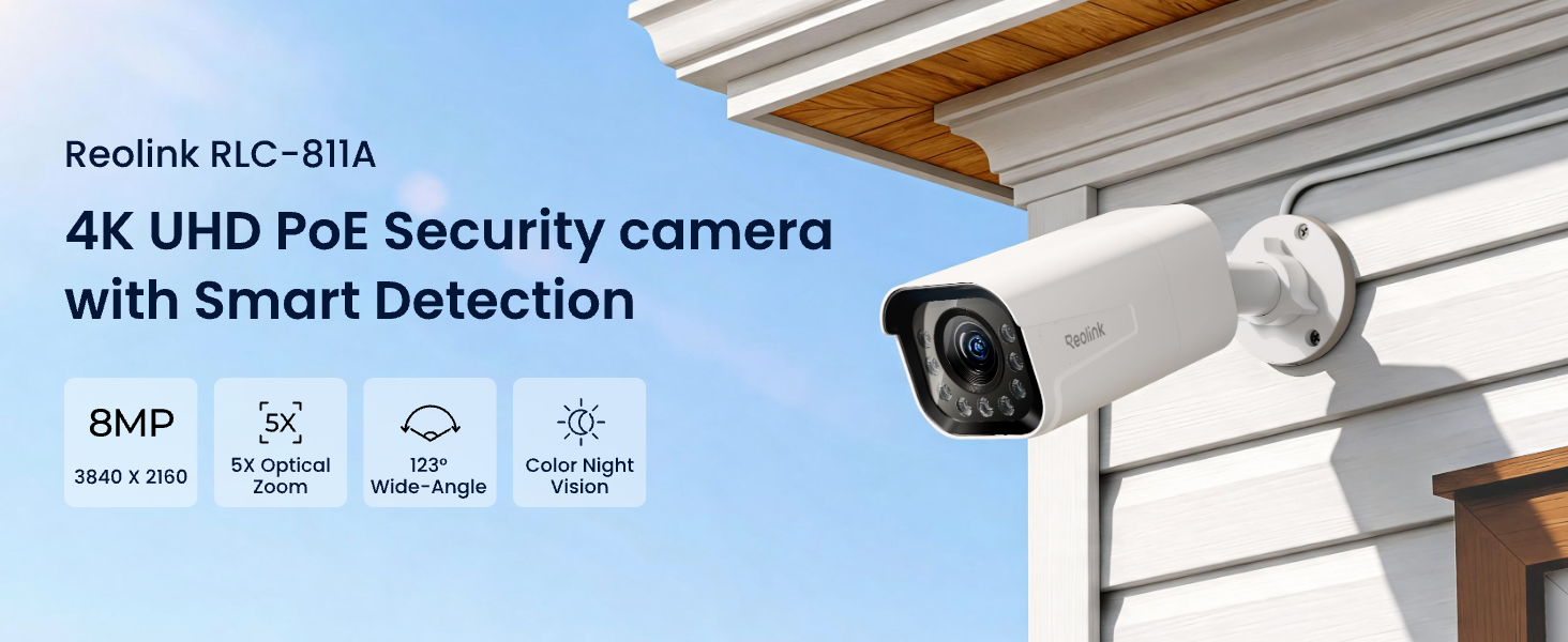 REOLINK RLC-811A PoE IP Security Camera 4K Outdoor