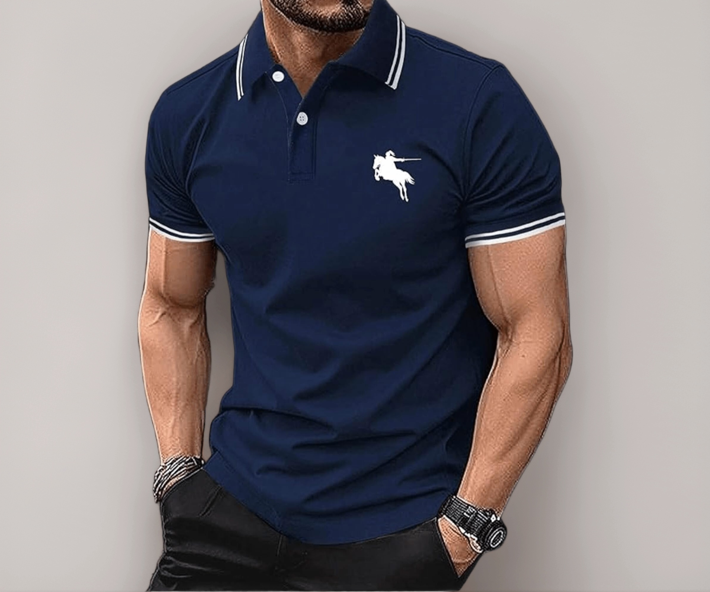 Lymio Polo T Shirt for Men (Polo-19-Blue-M) - Image 1