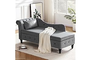 Tufted Velvet Bedroom Chaise Lounge with Storage