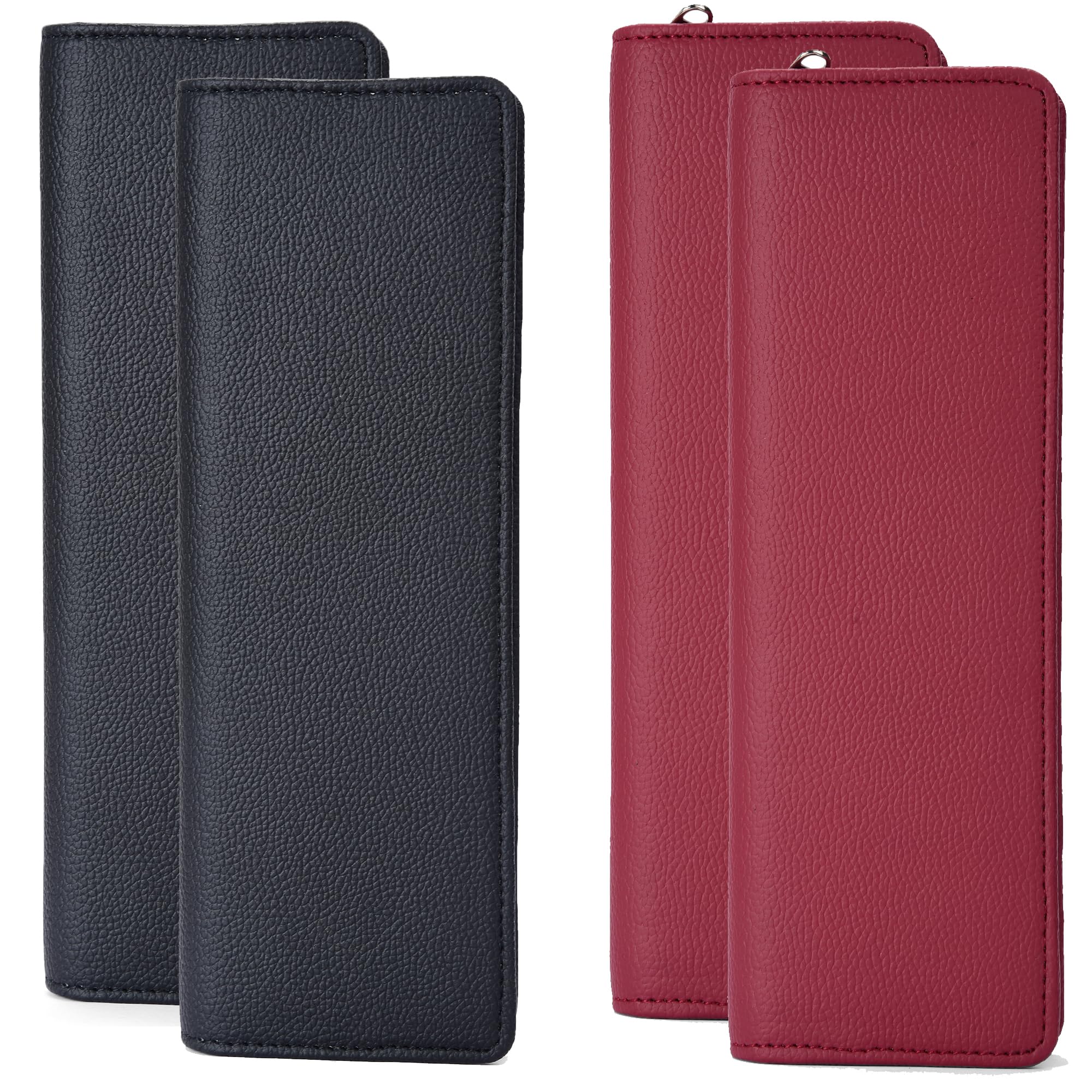 PU Leather Key Pouch Size 25.50cm Pack of 4 Key Pouch case Wallet Keychain Key Pouch Holder Men & Women Durable Bank Locker Colour (Blk-Ch)-image-0