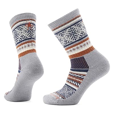 Smartwool Everyday Fair Isle Sweater Crew Socks Knee High Socks Shoes Light Gray