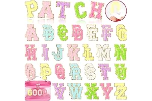 Chenille Letters Patch for Clothes - Embroidered Patch with 52PCS Iron on Number Letter Patch