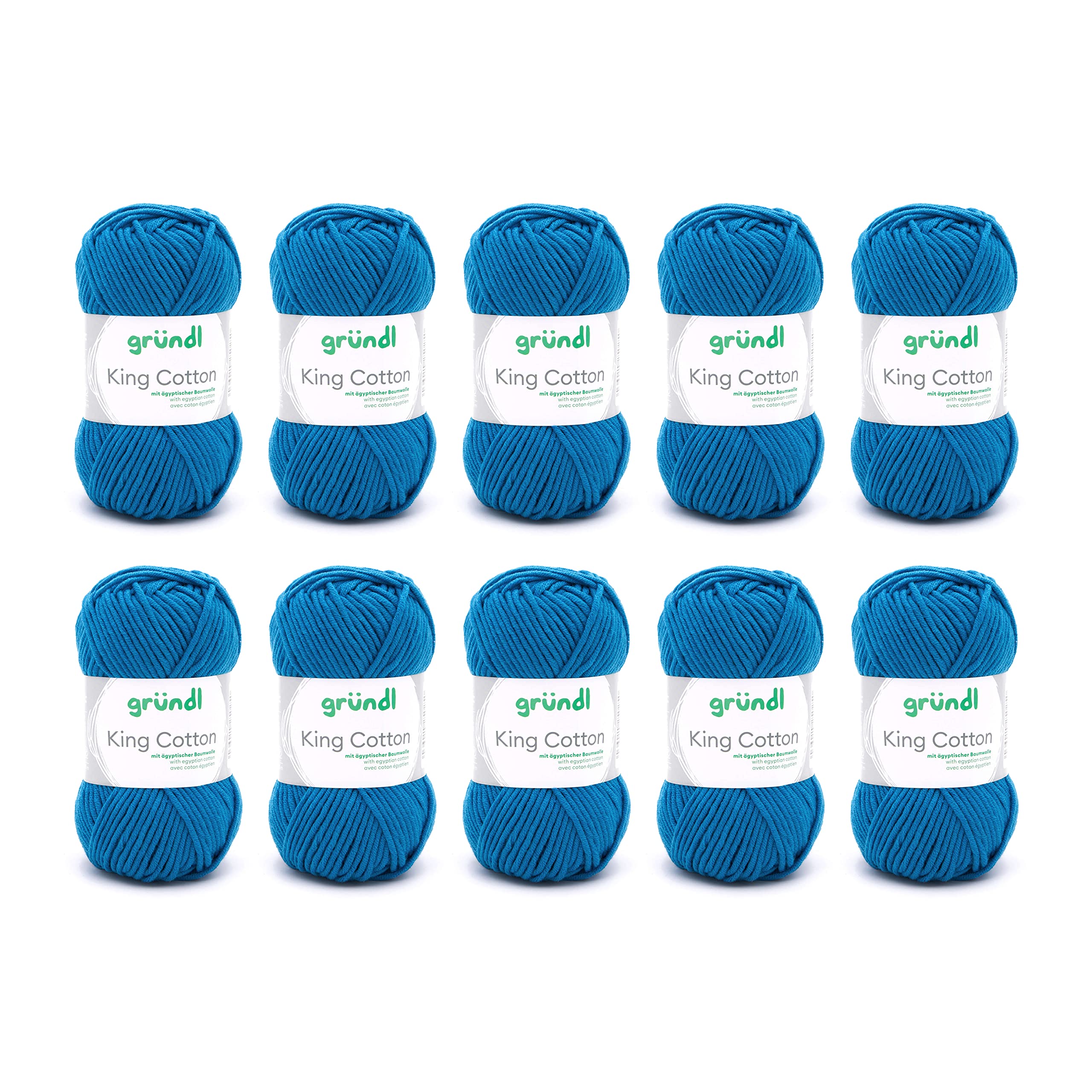 Gründl Wool King Cotton, Thick Wool for Knitting, Knitting Yarn, Crochet Yarn, Soft and Skin Friendly, 55% Polyacrylic