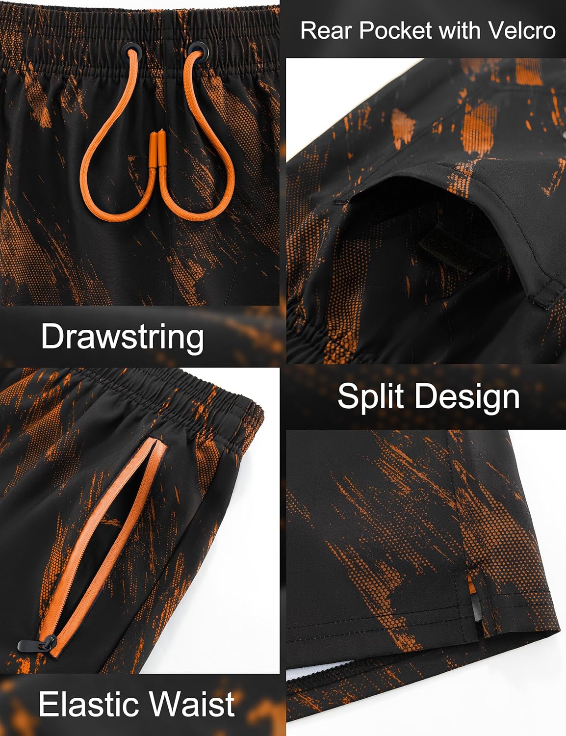 APTRO Mens Swim Trunks 5" with Compression Liner Mens Board Shorts Quick Dry Bathing Suit with Zipper Pockets - Image 5