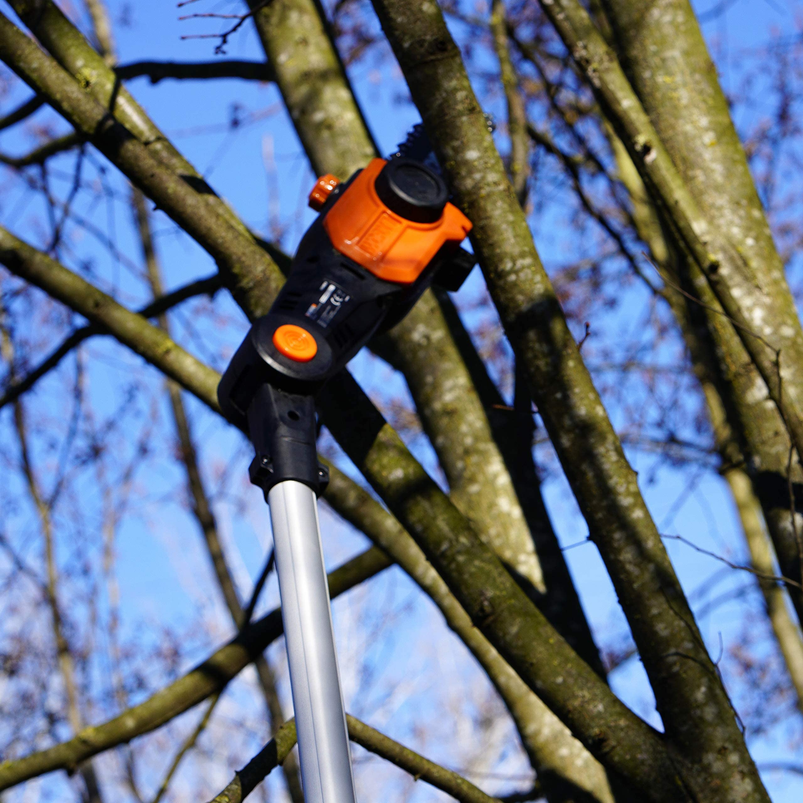 WORX WG349E.9 Motosega a batteria da 20V 18 cm con portata di 3,6 m - Solo utensile (Non Include Batteria e Caricatore) - Pertica Tensione Automatica della Catena