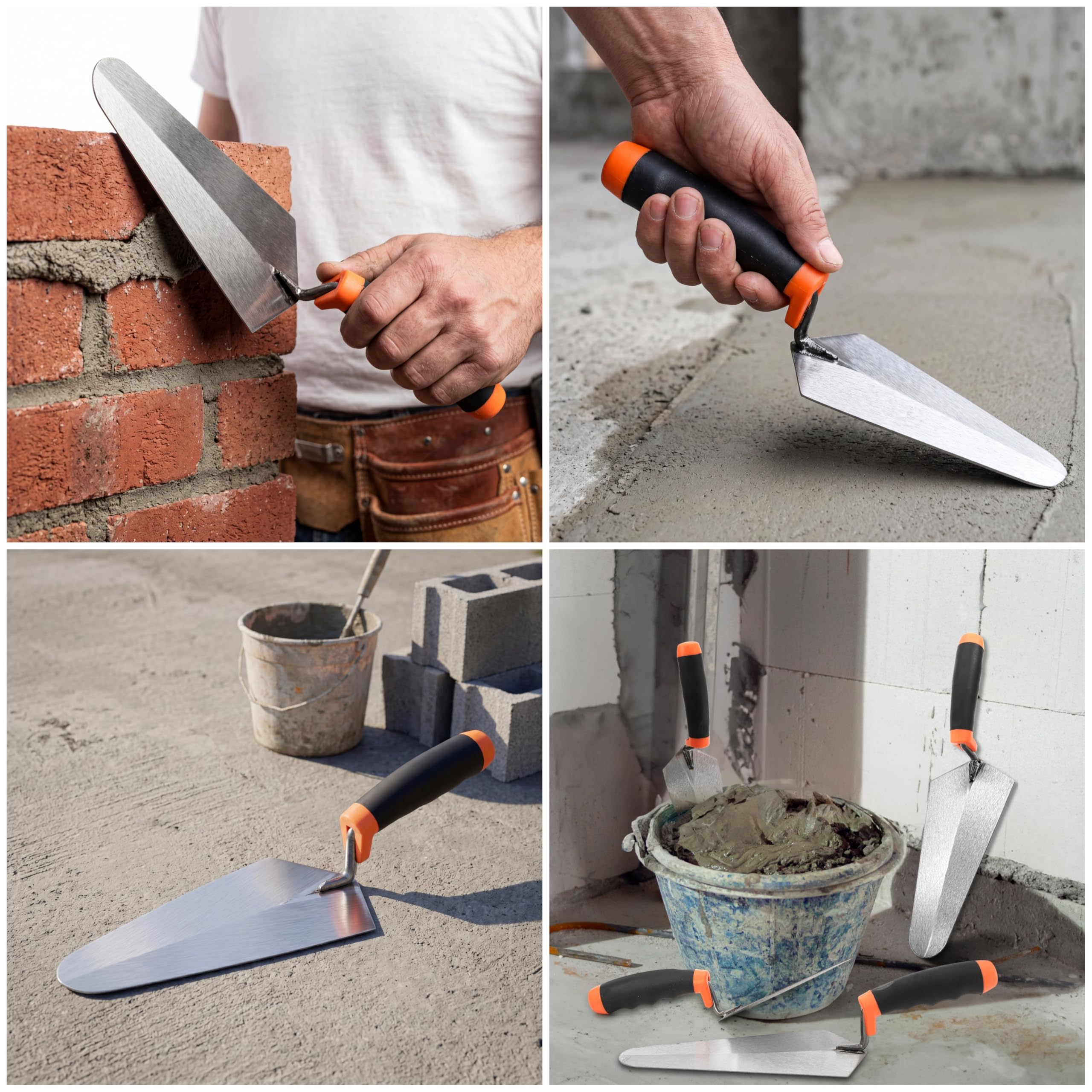 Masonry Trowel Set - 4 Pcs Carbon Steel -9