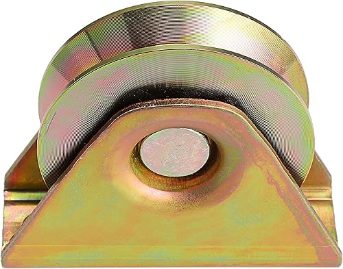 Miniatura 4 de Skelang 2 ruedas de puerta corredera de 3 pulgadas, ruedas con ranura en V, ruedas rígidas resistentes con soporte para riel en V, puerta de entrada