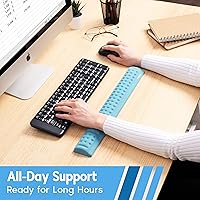 Vista 3 de i-Rocks Reposamuñecas para teclado de espuma viscoelástica, reposamuñecas que reduce el dolor para teclado de computadora, base de goma