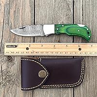 Vista 43 de WINTERFELL Damascus Steel Pocket Folding Knife Handmade Premium Quality Knives 6.5'' Small Pocket Knife for Outdoor, Camping, Hiking Back Lock Blade
