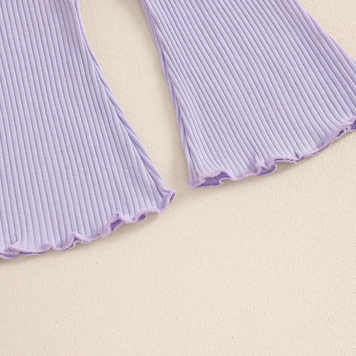 Baby Birthday Girl Outfit Birthday Girl Print Ribbed Ruffle Sleeve Shirt Solid Flare Pant Leggings Fall 2pcs Clothes - Image 8