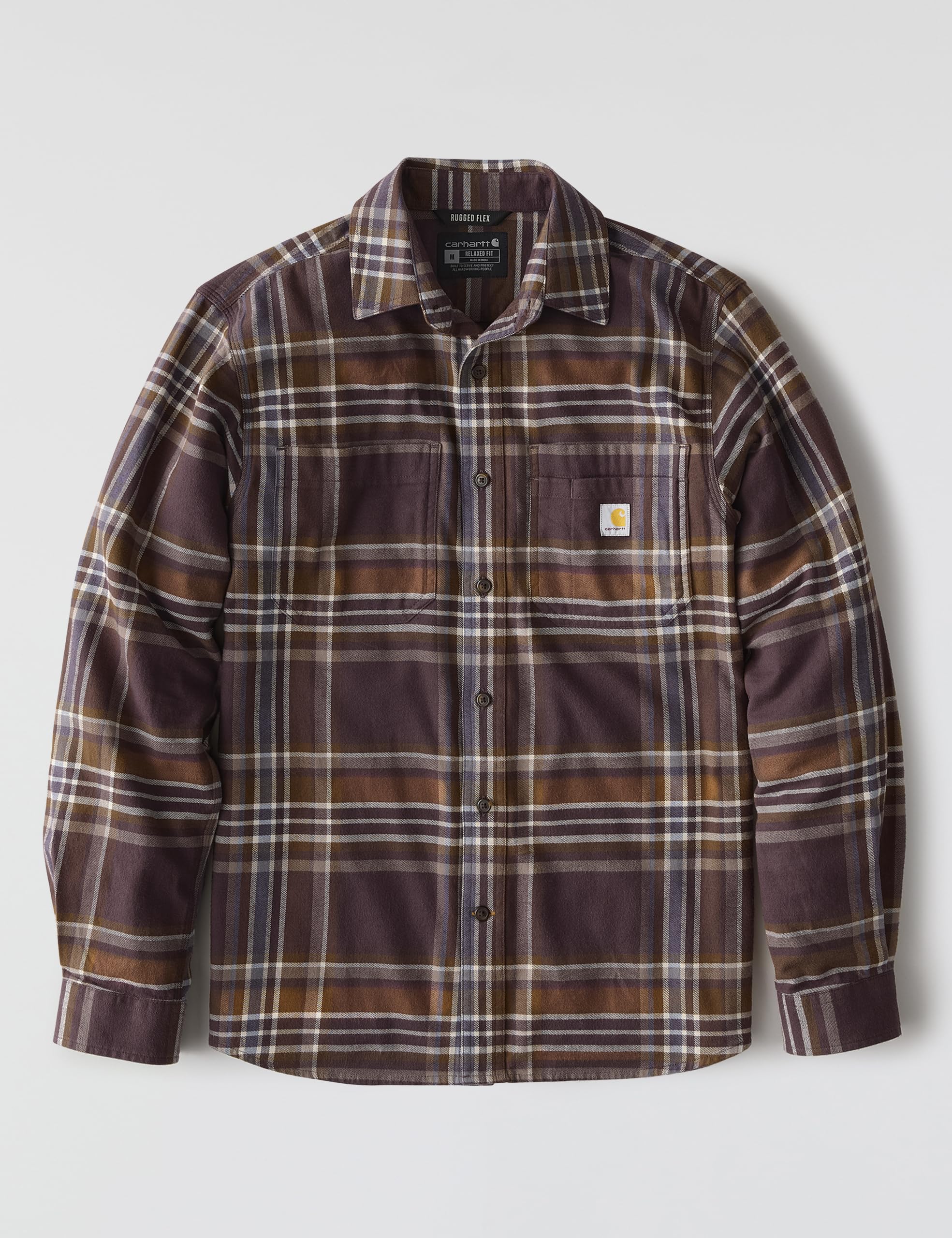 Carhartt Rugged Flex Relaxed Fit Midweight Flannel Long-Sleeve Plaid Shirt Camicia Scozzese a Maniche Lunghe in Flanella di Peso Medio Resistente e Flessibile Uomo (Pacco da 1)