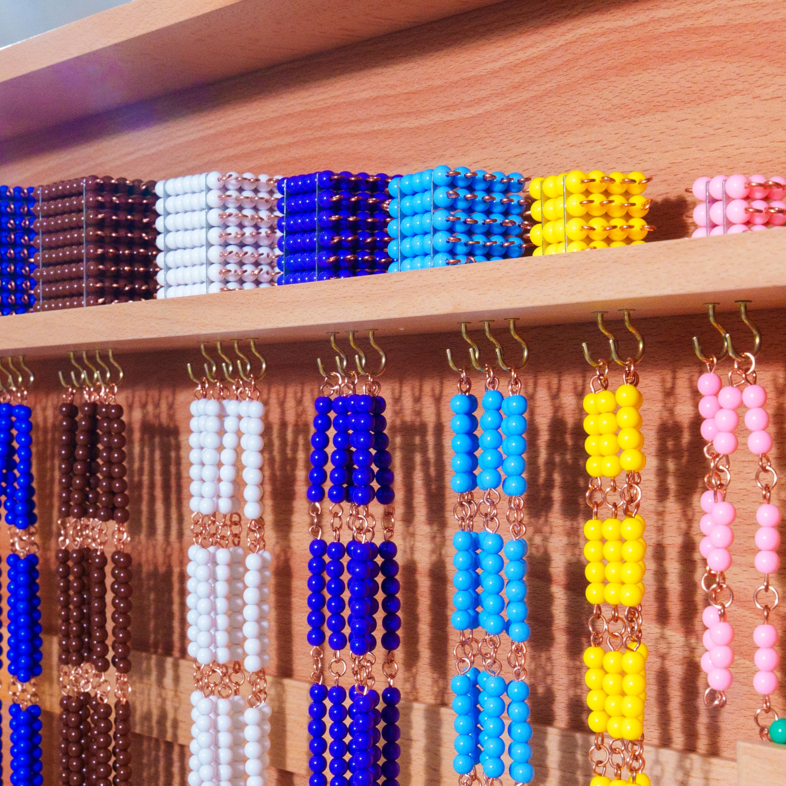 Montessori materiali matematici, giocattolo educativo in legno per numeri e calcoli, scuola materna e elementare, scuola domestica e aule a partire dai 3 anni (set completo di perline