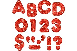 TREND enterprises, Inc. Red Sparkle 4" Casual UC Ready Letters