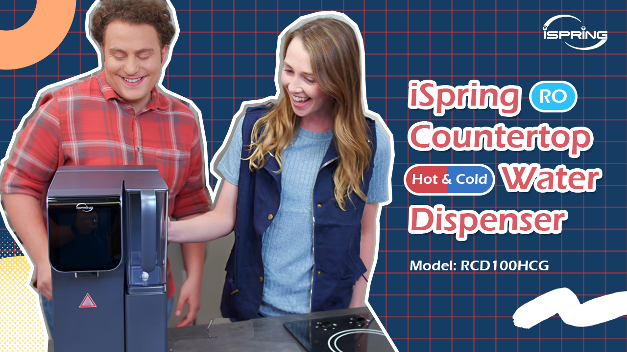 Image of iSpring RCD100HCG Hot & Cold Reverse Osmosis System Countertop, Alkaline RO Water Filter Dispenser, 9 Temperature & 6 Dispensing Volume Options, TDS & Filter Lifespan Monitor, Plug and Play