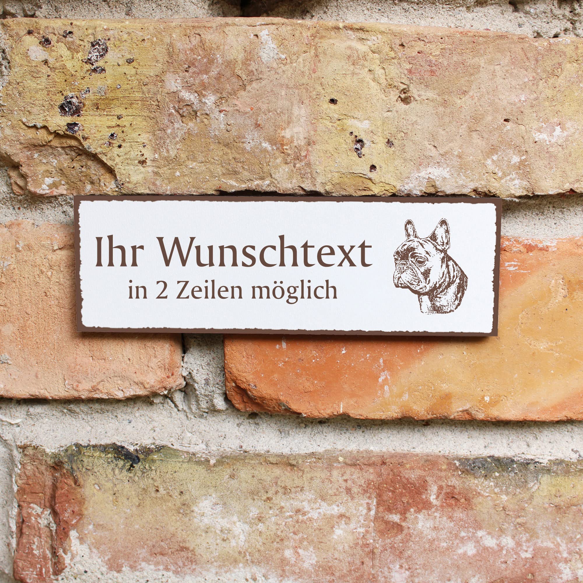 Plaque De Maison Personnalisée Bouledogue Français - Inscription Unique En Fibre De Verre